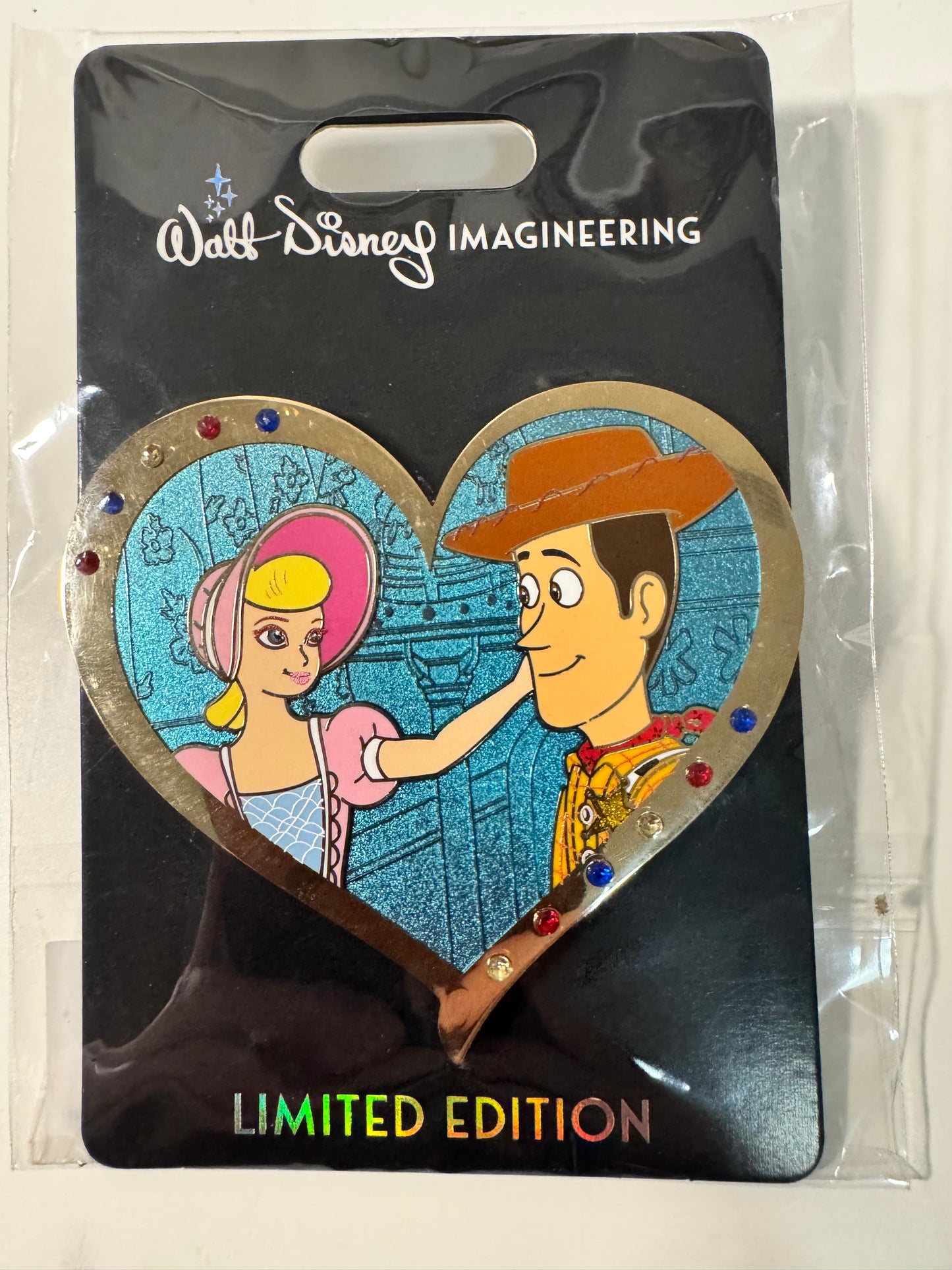 Woody Bo Peep Couple Heart Valentine WDI LE 300 Disney Pin