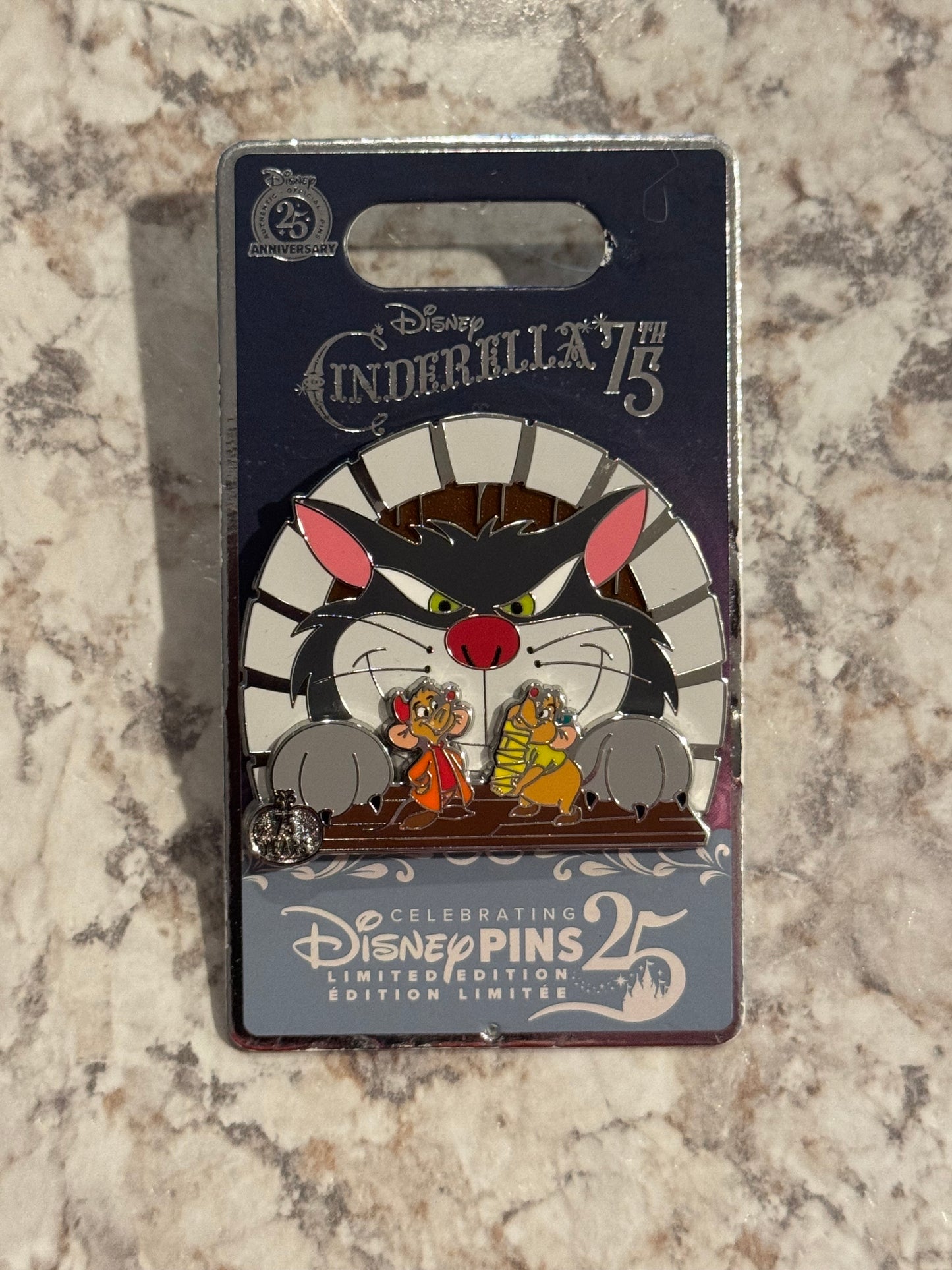 Lucifer, Jaq & Gus Cinderella 75th Anniversary LE 4000 Disney Pin