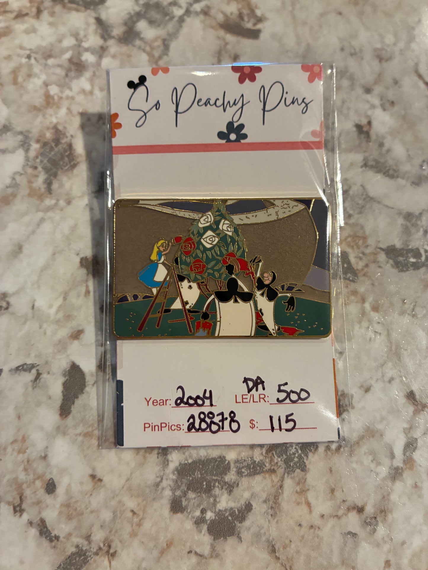 Alice in Wonderland Painting Roses Disney Auctions LE 500 Disney Pin