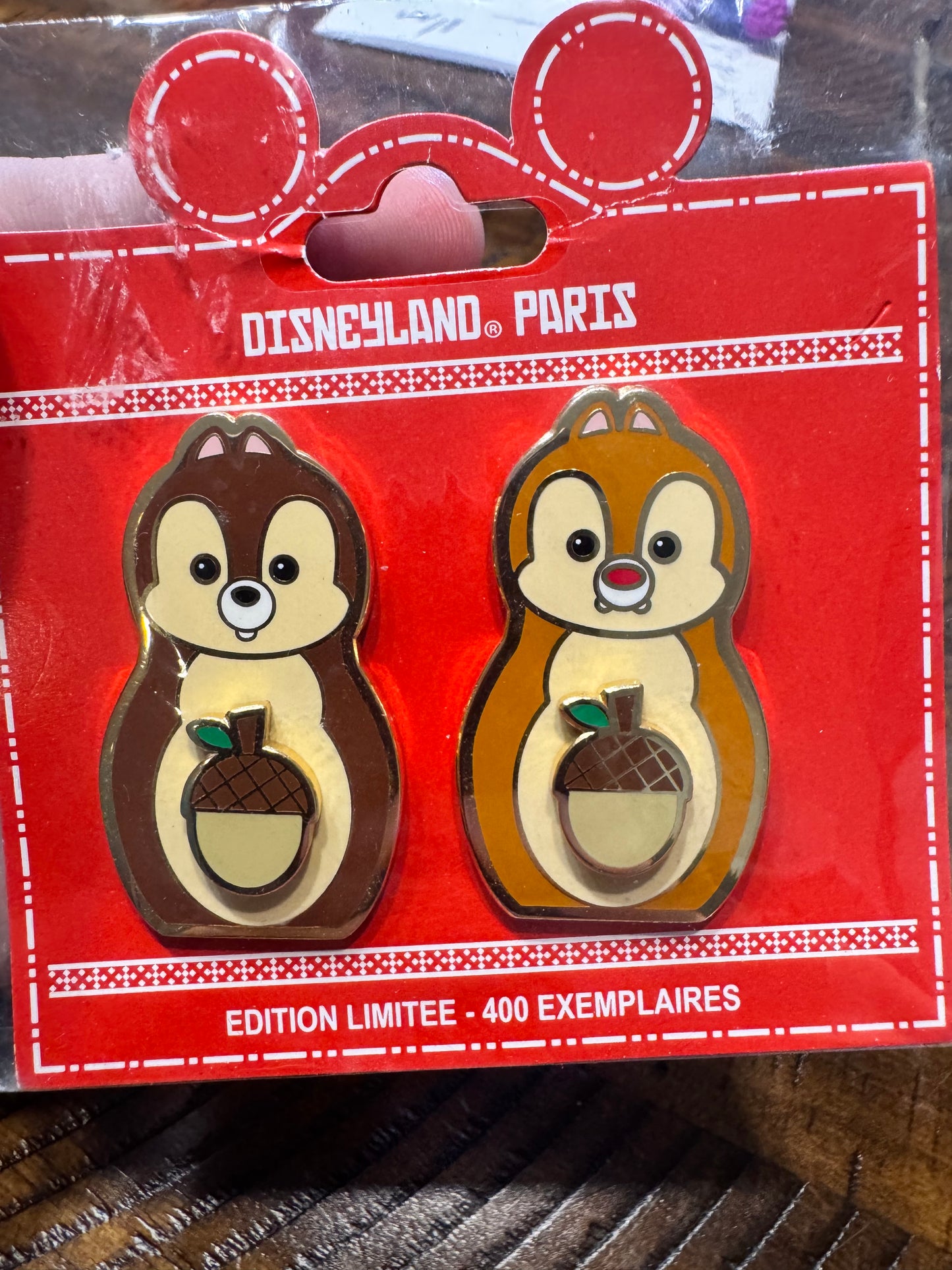 Disneyland Paris Christmas Pin Doll Chip N Dale LE 400 Set 88210 DLP Event