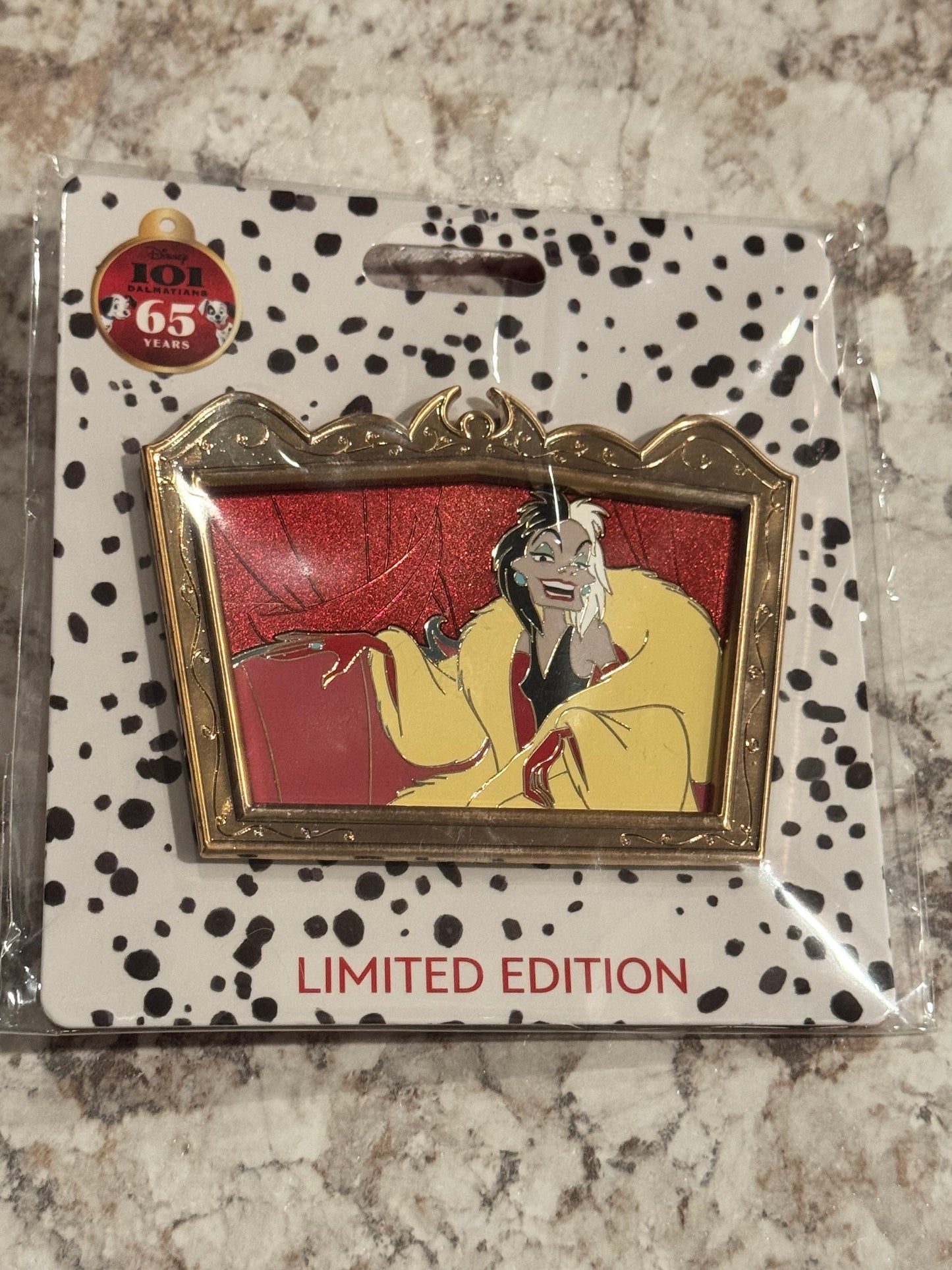 Cruella Jumbo 101 Dalmations 65 anniversary WDI LE 300 Disney Pin