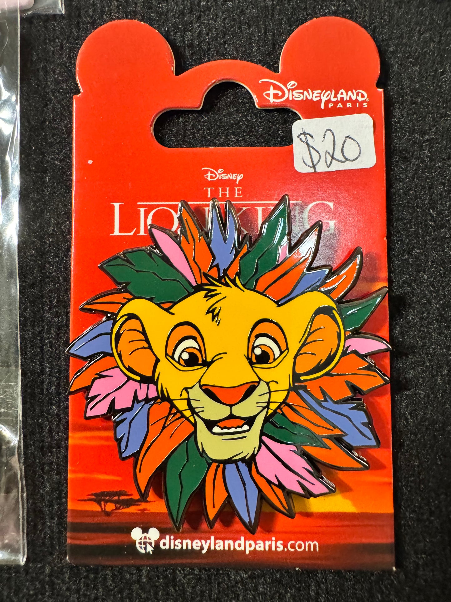 Disneyland Paris Lion King 30th Anniversary Feathered Mane Simba Pin