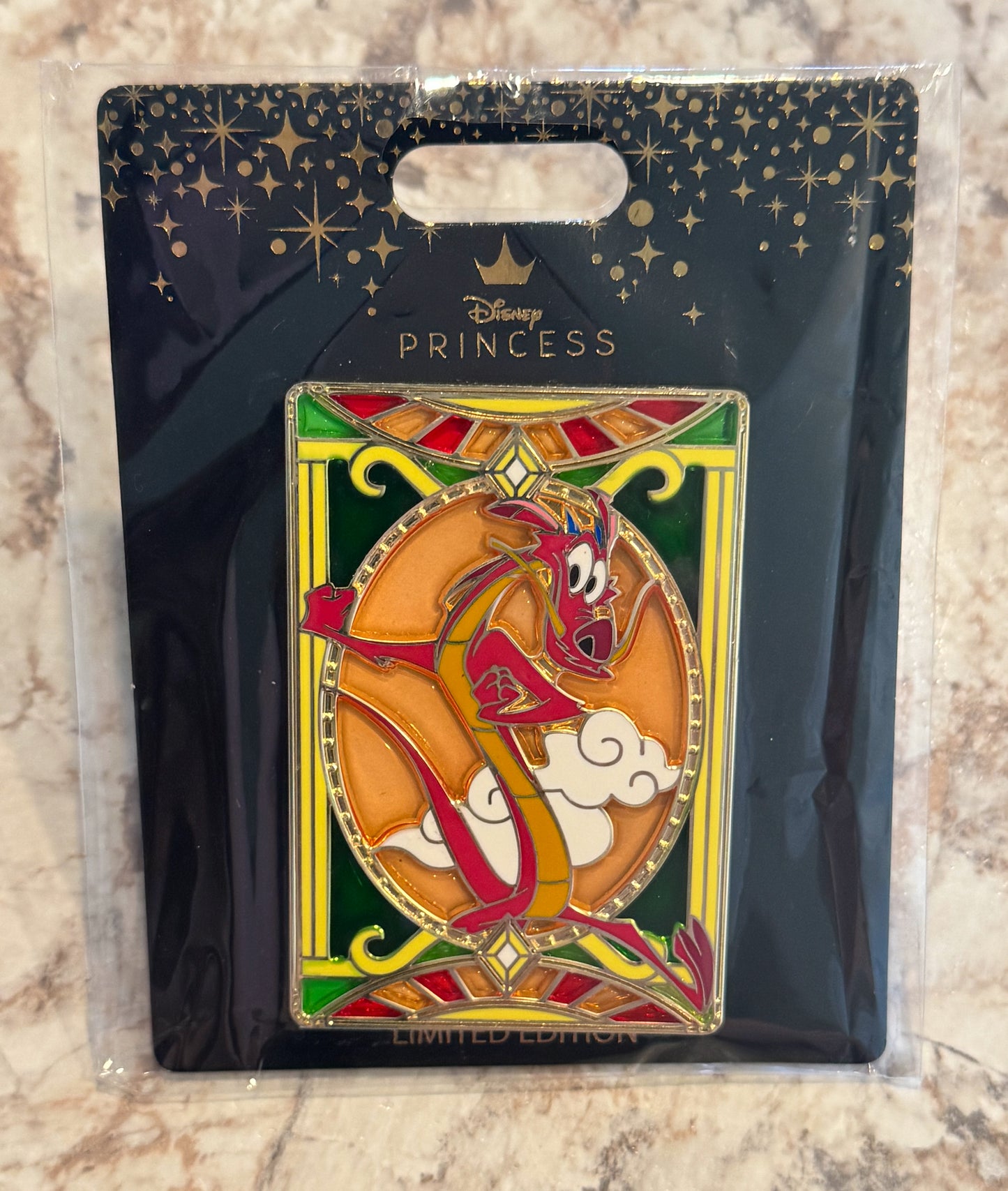 Mushu Mulan Stained Glass Effect Pink a La Mode PALM Disney Pin