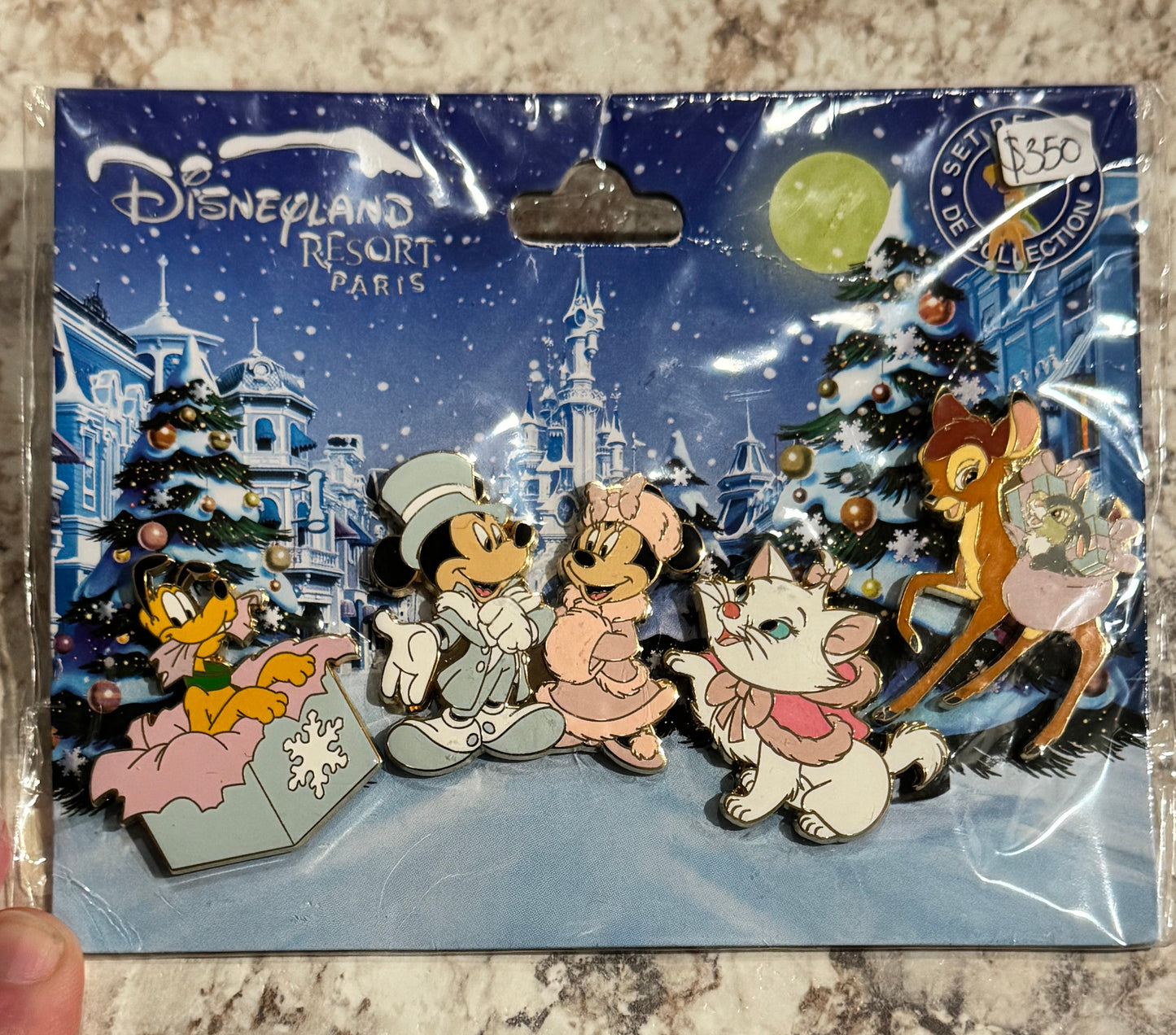 Frosted Christmas 2009 Disneyland Paris Booster Set RARE Disney Pin