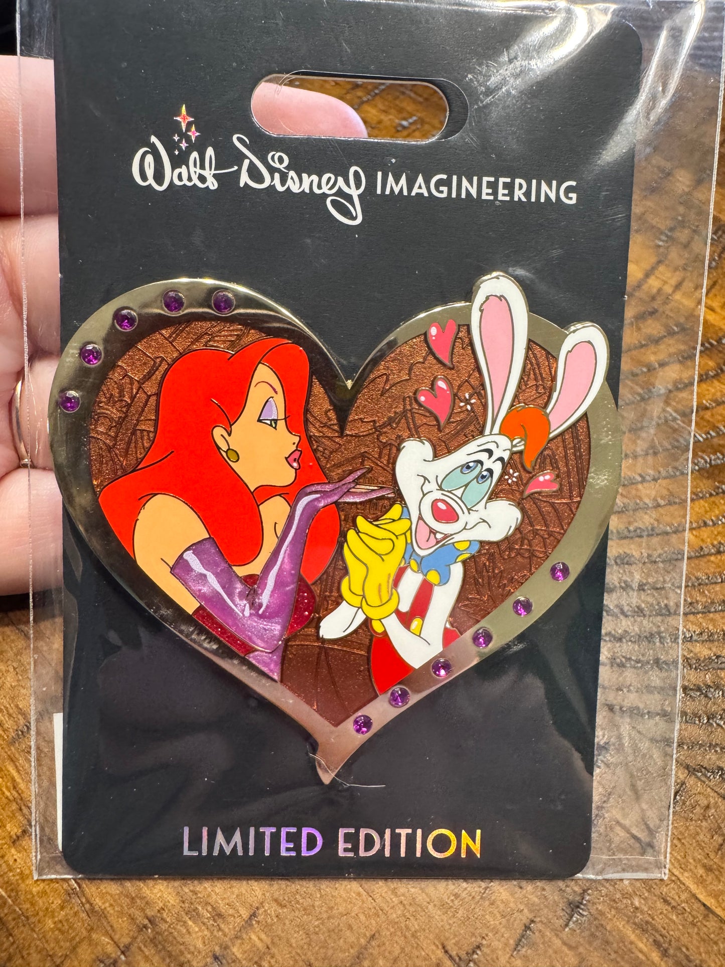 WDI MOG Valentine's Day Hearts Roger & Jessica Rabbit LE 300 Disney Pin