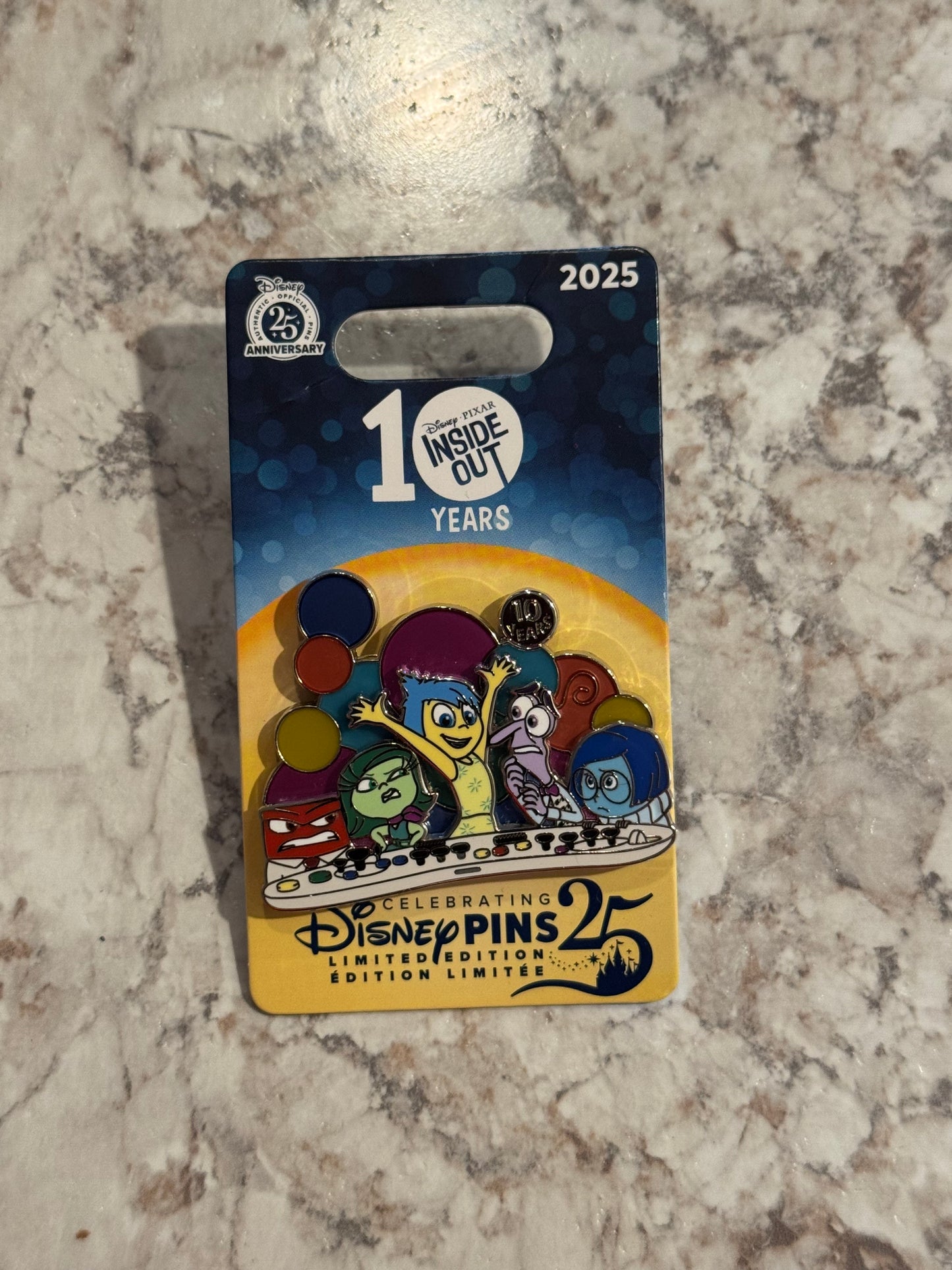 2025 Disney Parks Inside Out 10th Anniversary LE 2000 Pin