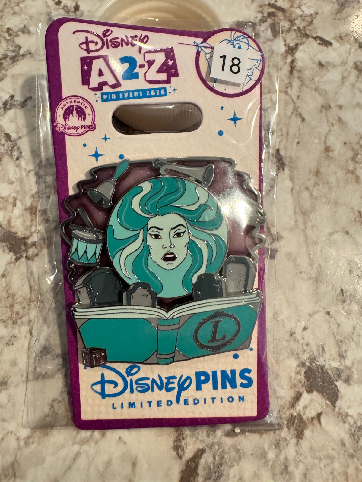 Disney A2Z Pin Alphabet Collection "L for Leota" Haunted Mansion LE 650 Pin