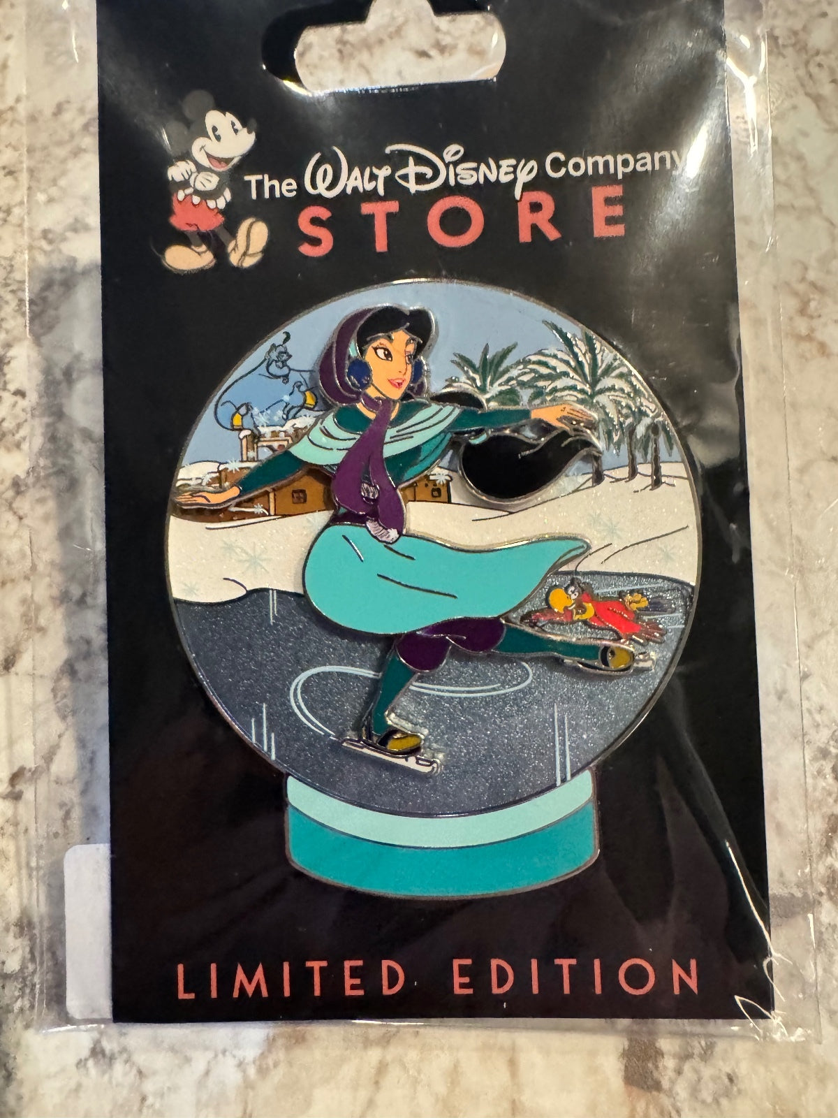 DEC 2025 Winter Memories Snow Globe Pin Jasmine LE 400 D23
