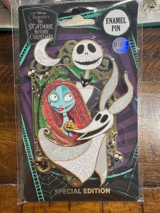 Nightmare Before Christmas Jack Skellington, Sally, Zero Lace and Lament Pink a La Mode Pin