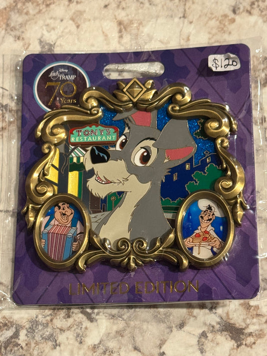 Lady and the Tramp Jumbo 70th Anniversary WDI LE 400 Pin