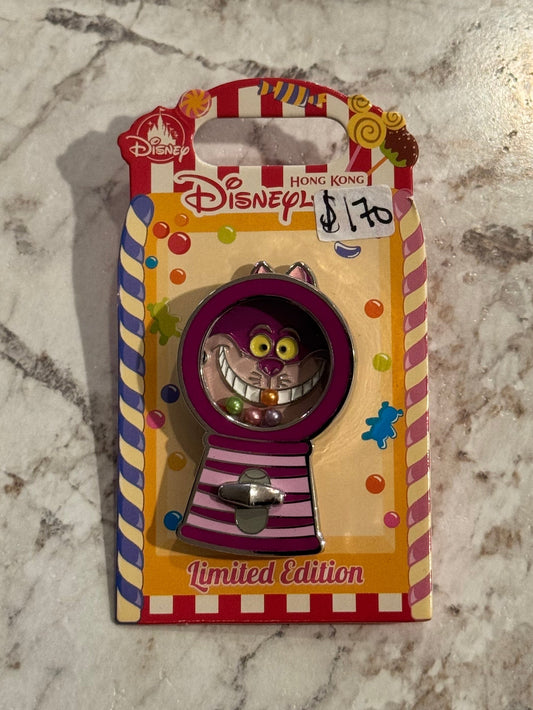 HKDL Hong Kong Disneyland Gumball Candy Machine Cheshire Cat Pin LE400 Disney Pin