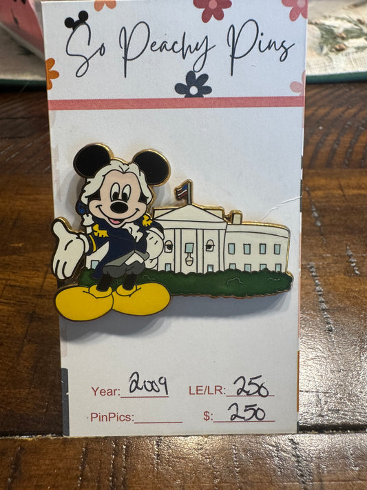 Disney Pin Trading 2009 Mickey Mouse George Washington White House LE 250