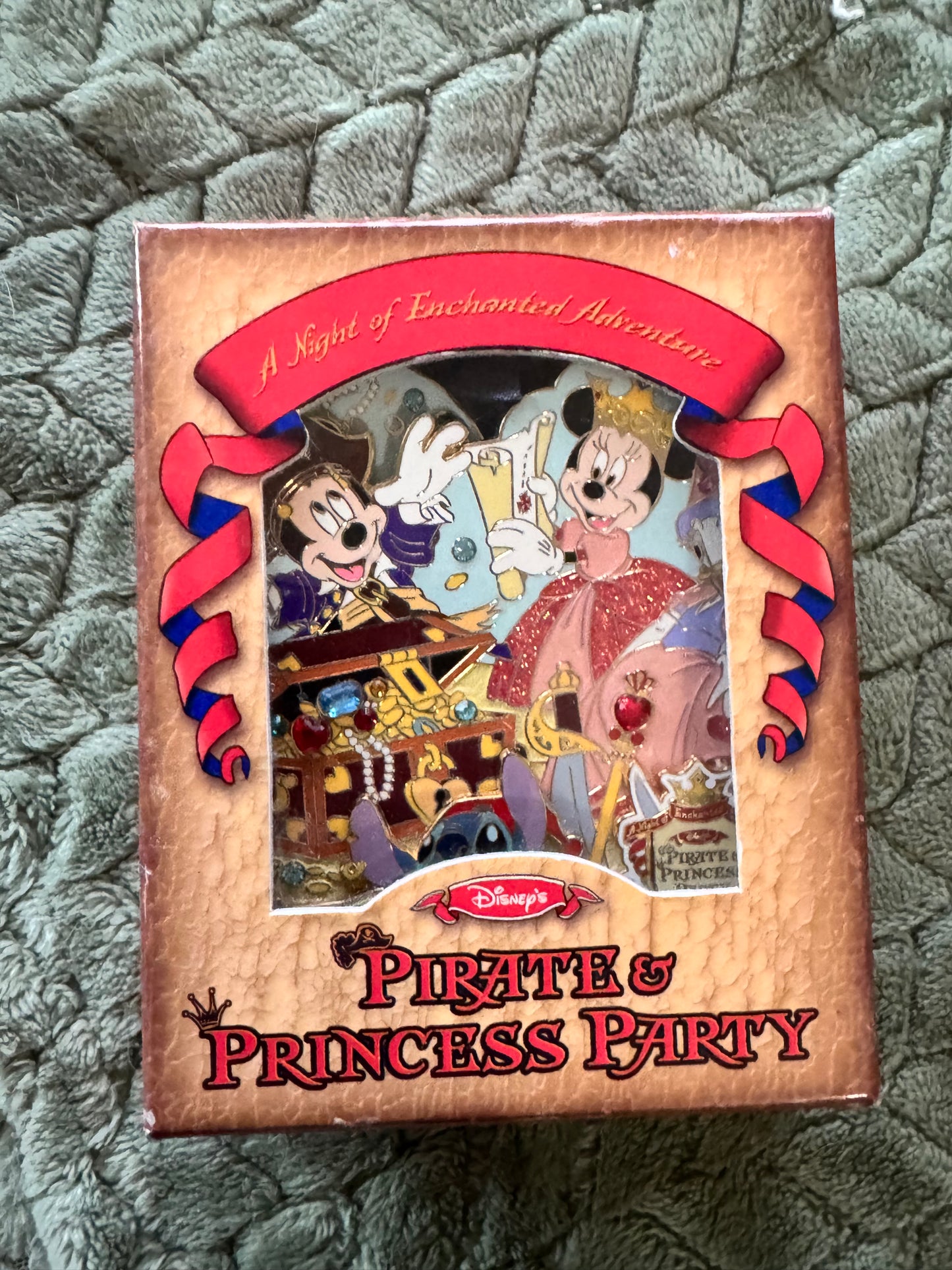 Mickey, Minnie, Daisy and Stitch with Treasure Jumbo Disney's Pirate & Princess Party LE 750 Disney Pin