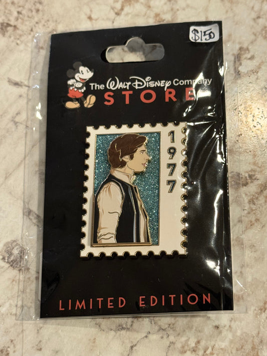 Disney DEC TWDC Store Star Wars Stamp Pin LE 250 Han Solo 1977 Disney Pin
