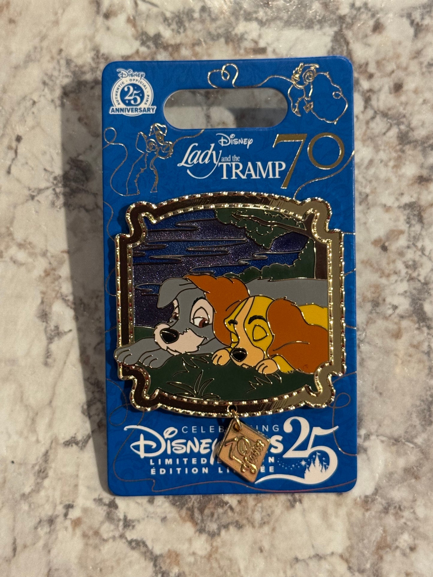 Lady and Tramp Limited Release Lady and the Tramp 70th Anniversary Disney Pin