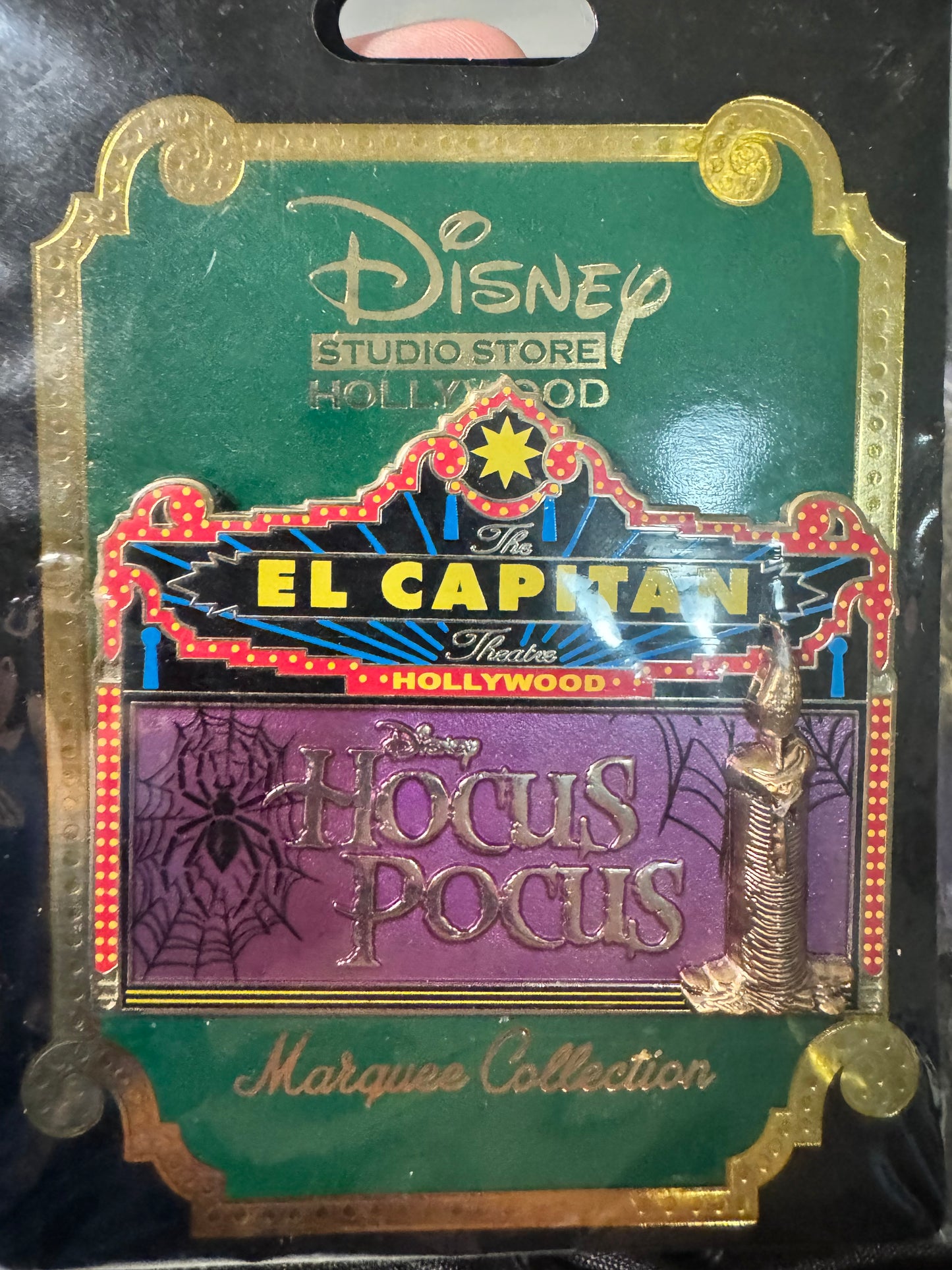 DISNEY DSSH Pin Hocus Pocus El Capitan Marquee LE 300 Disney Pin Spiderweb