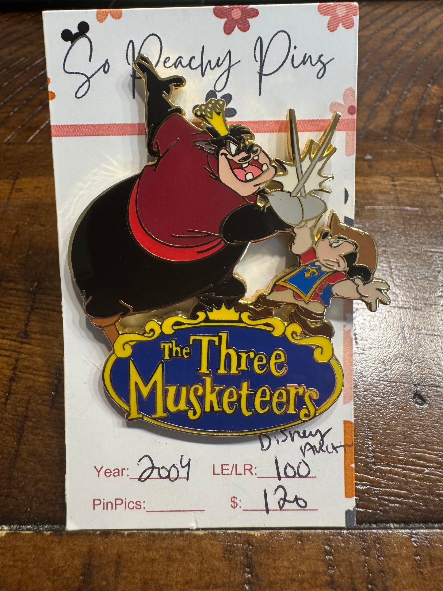The Three Musketeers Pete and Mickey Mouse Disney Auctions LE 100 Pin