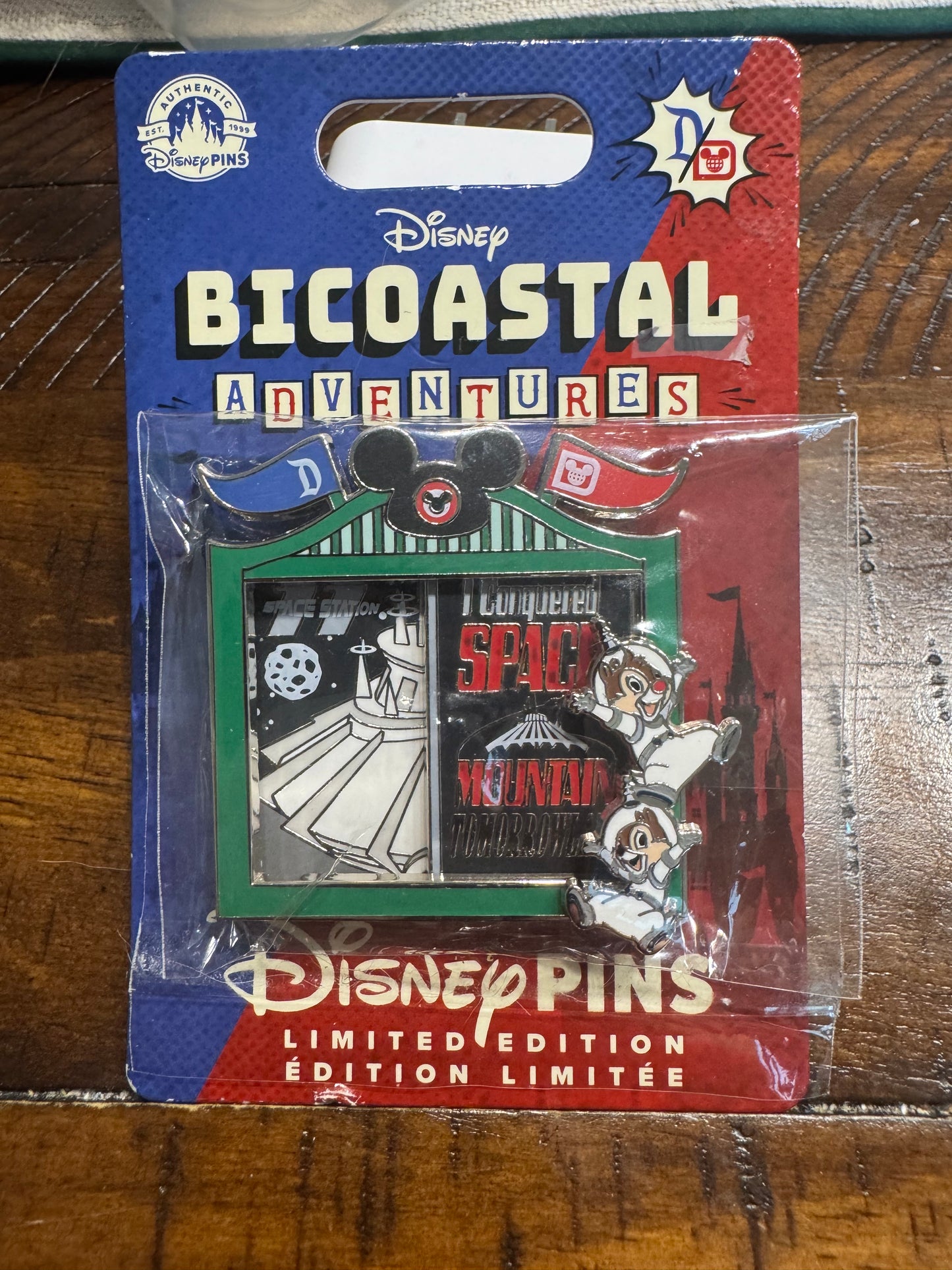 Bicoastal Adventures Chip & Dale Space Mountain Slider LE 4000 Pin