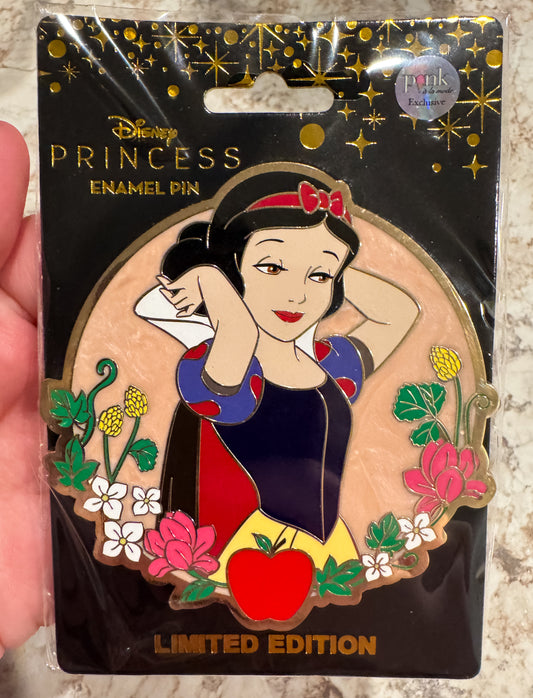 Disney Pin Pink a la Mode Princess Fairytale Floral Snow White 3" LE 300