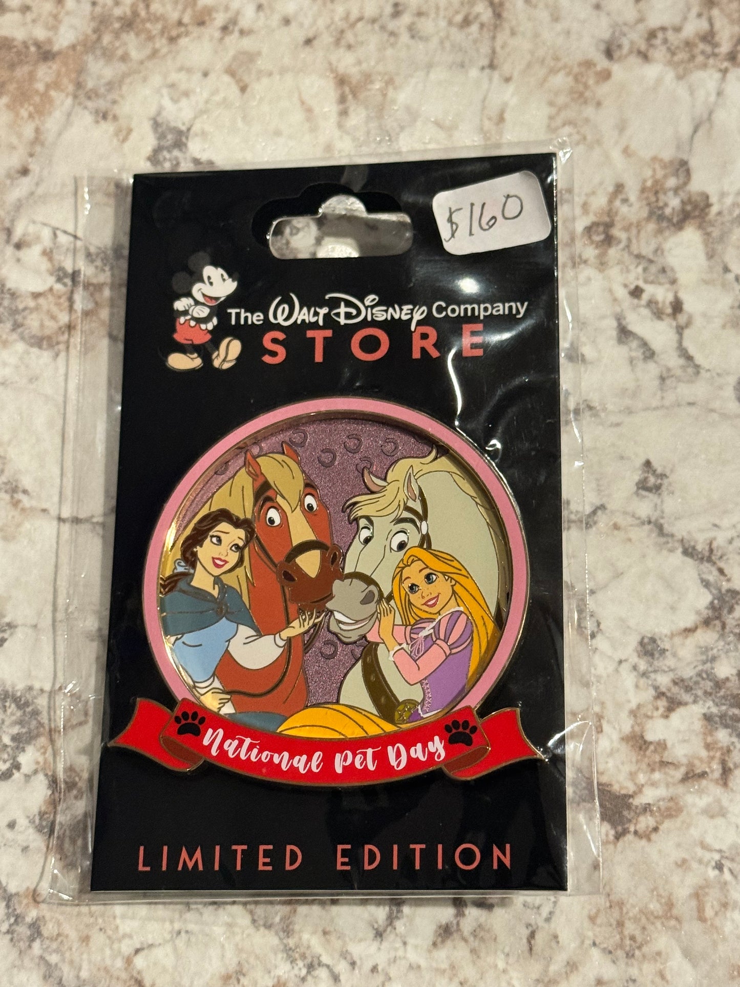 National Pet Day Belle and Rapunzel DEC Disney Pin LE 250