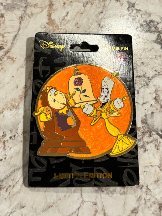 Cogsworth and Lumiere Disney Sidekicks Series Pink à la mode PALM LE 400 Disney Pin