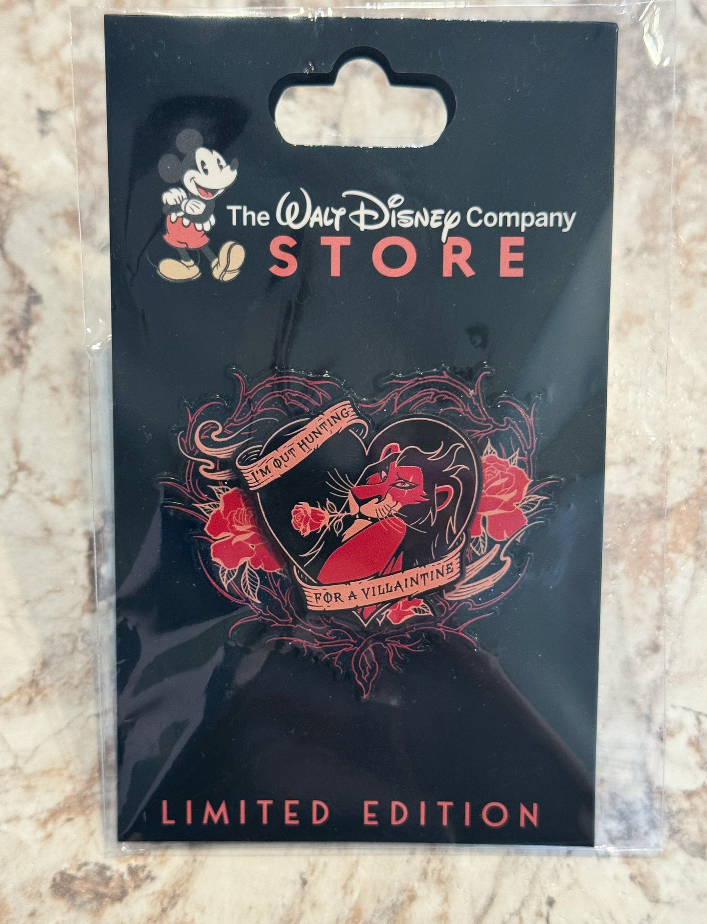 Disney DEC TWDC Valentine's Day Villaintine’s Villains Scar Pin LE 250