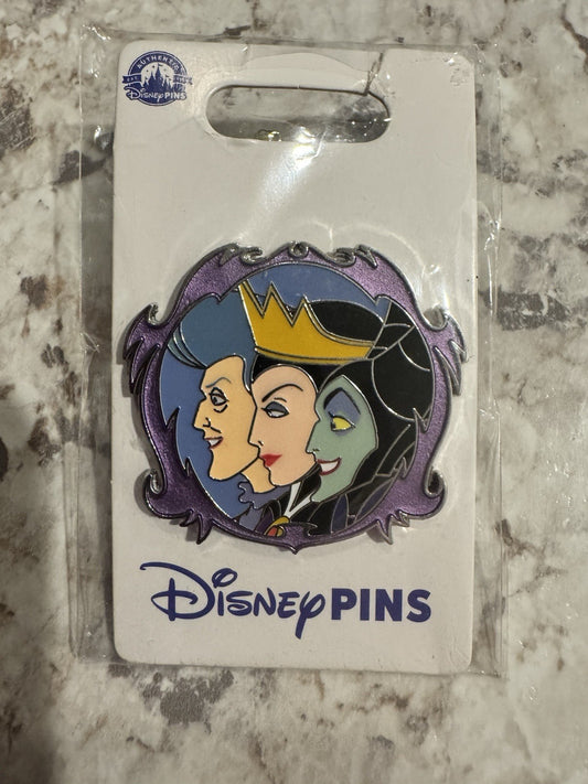 2025 Disney Parks Villain Frame Trio Evil Queen Maleficent Lady Tremaine OE Pin