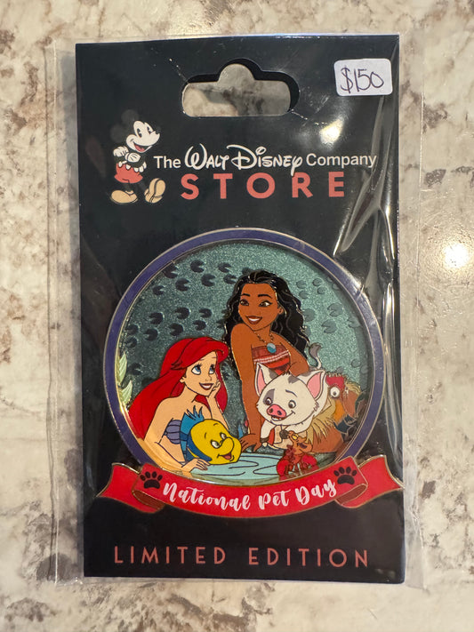 National Pet Day Little Mermaid and Moana DEC LE 250 Pin