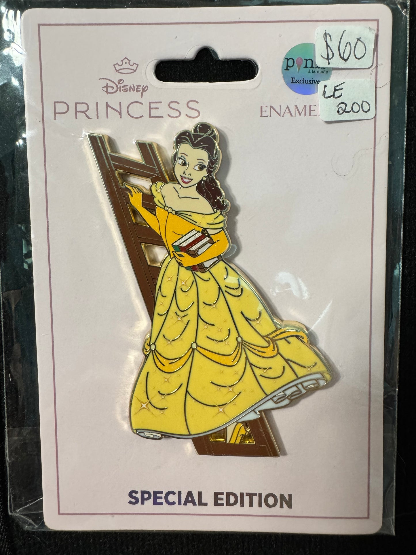 Pink a la Mode Disney Beauty and the Beast Belle Library LE 200 Pin