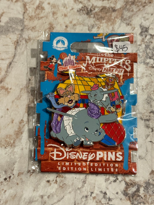Disney Muppets Park Day Fozzy Bear Bean Bunny Dumbo Flying Elephant Pin LE