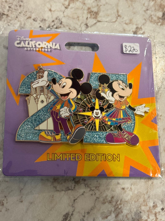 WDI California Adventure 25th Anniversary Jumbo Pin LE 300