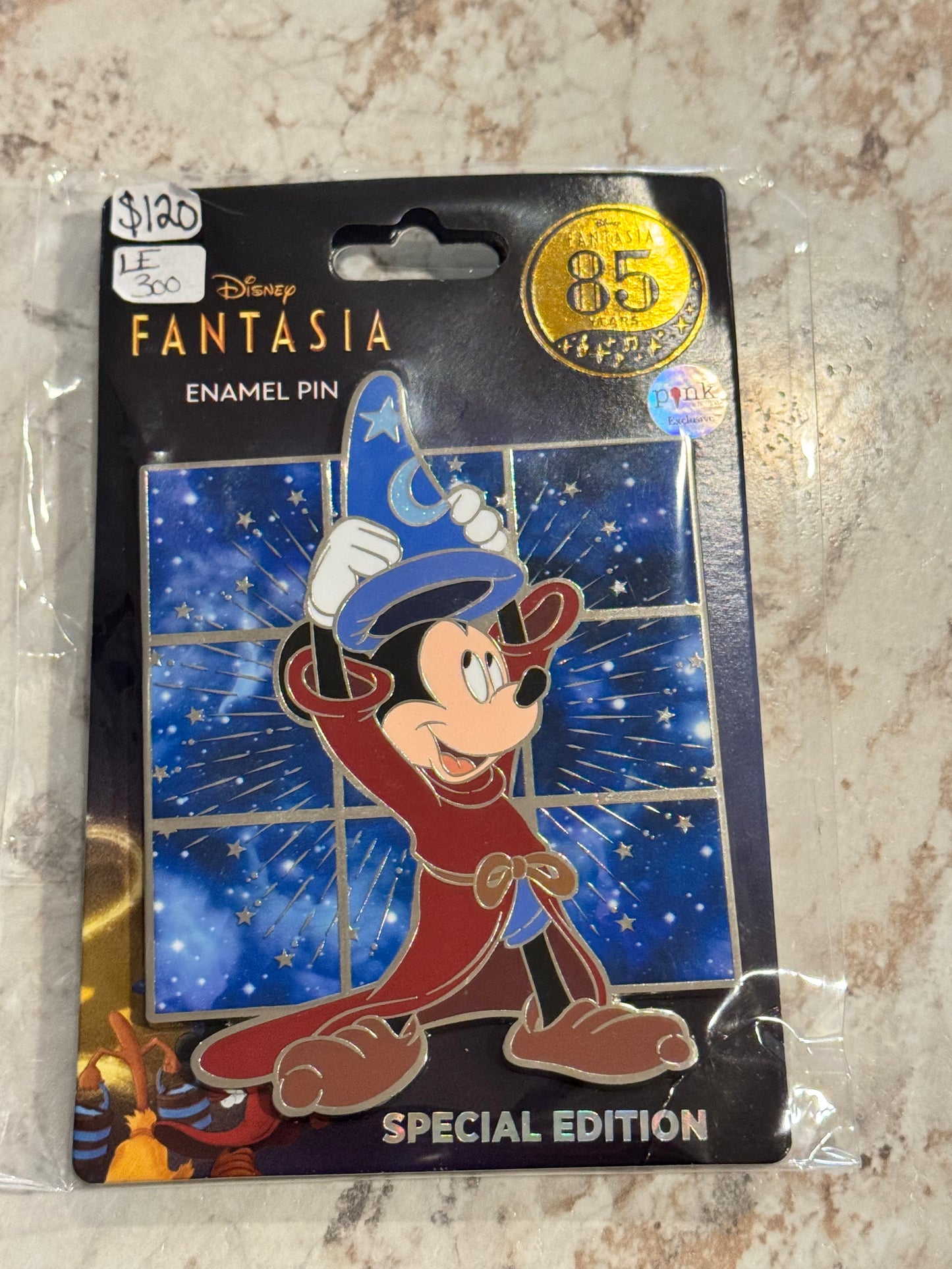 Pink A La Mode EVENT EXCLUSIVE Fantasia 85th Sorcerer Mickey LE 300 Pin
