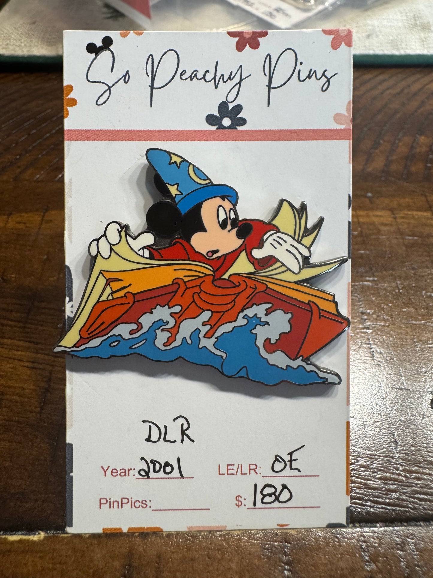 Disney Pin Sorcerer Mickey with Book Fantasia 6505 RARE