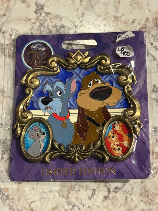 Lady and the Tramp 70th Anniversary Jock and Trusty Jumbo Pin LE 400