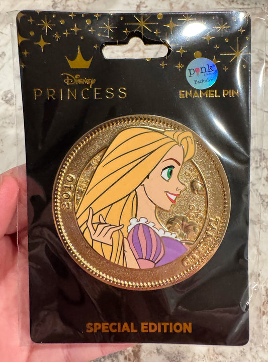 Disney PALM Pink a la Mode Coin Series Rapunzel LE 300 Jumbo Profile Pin