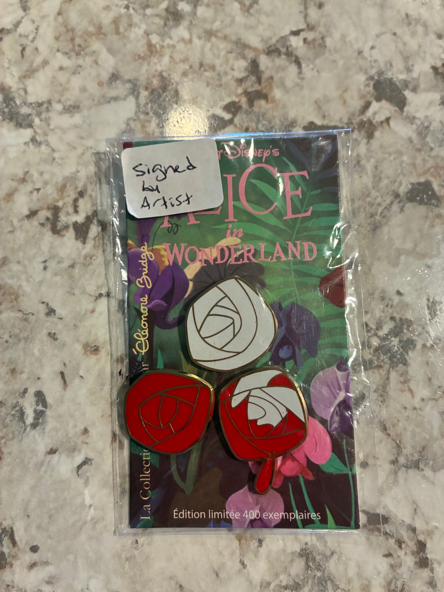 Eleonora Bridge Painting Roses Alice in Wonderland Signed By Artist LE 400 DLP Disney Pin