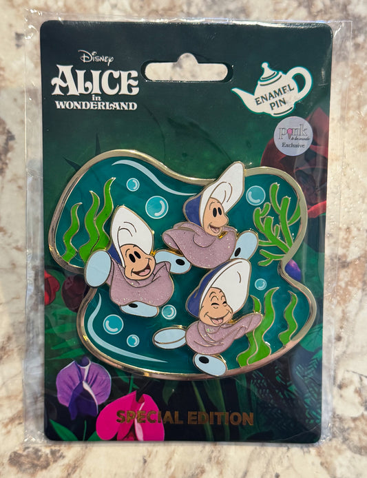 Alice in Wonderland Oysters Trio Pink a La Mode PALM Disney Pin LE