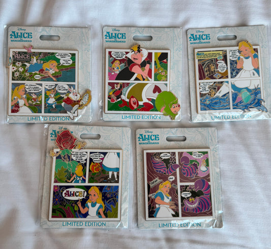 Alice in Wonderland 75th Anniversary Comic Panels