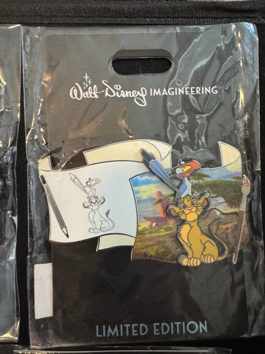 Disney WDI Exclusive Off The Page Simba Zazu Lion King Pin LE 300