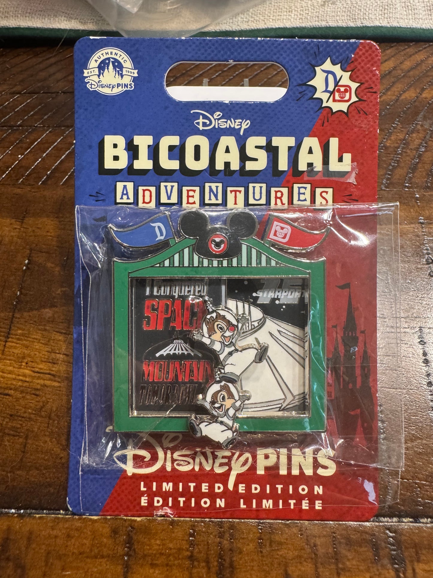 Bicoastal Adventures Chip & Dale Space Mountain Slider LE 4000 Pin