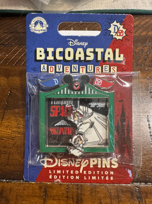 Bicoastal Adventures Chip & Dale Space Mountain Slider LE 4000 Pin