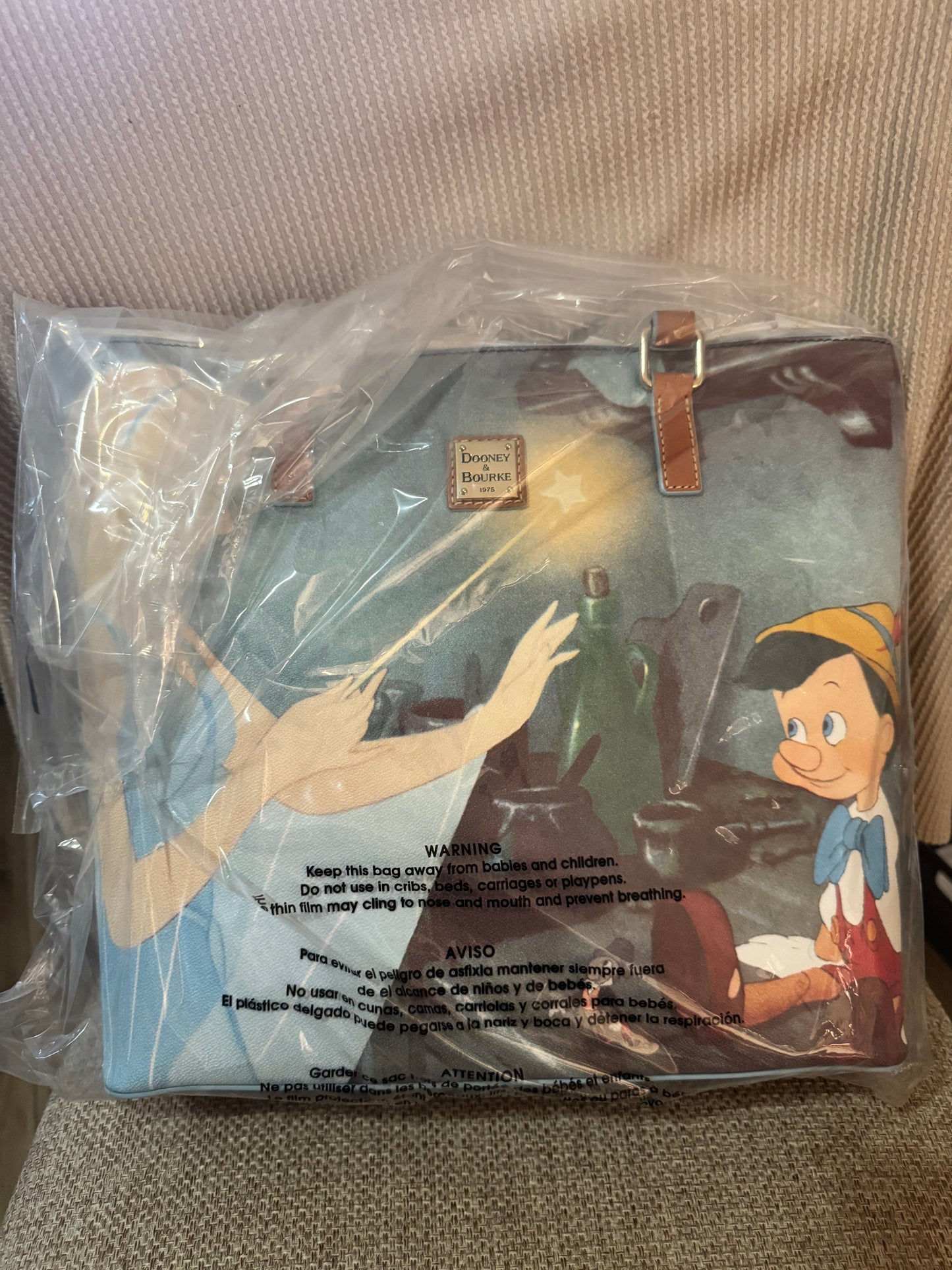 Dooney & Bourke Pinocchio Blue Fairy Tote MINT Condition
