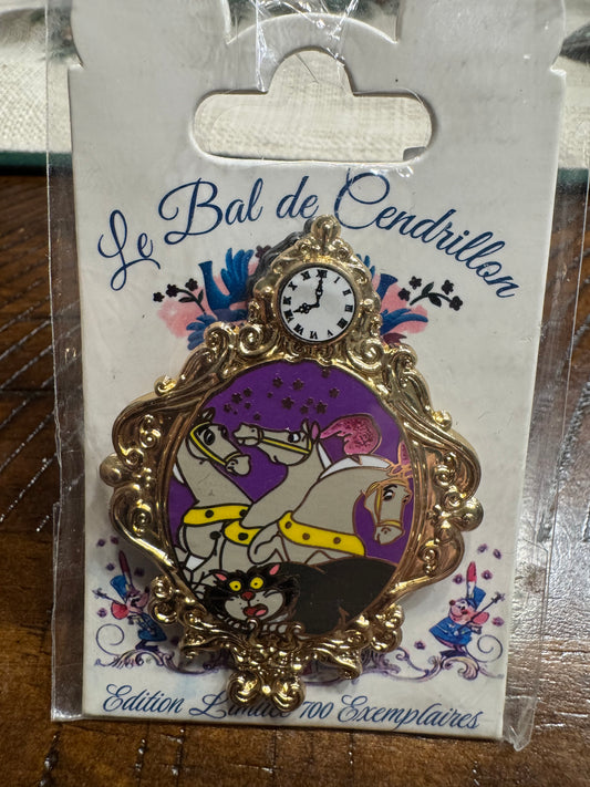 DLP Pin Trading Event Cinderella's Ball Event Lucifer and Horses Locket Pin LE 700
