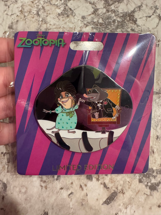 Disney WDI MOG Zootopia 10th Anniversary Fru Fru and Mr. Big LE 300 Pin