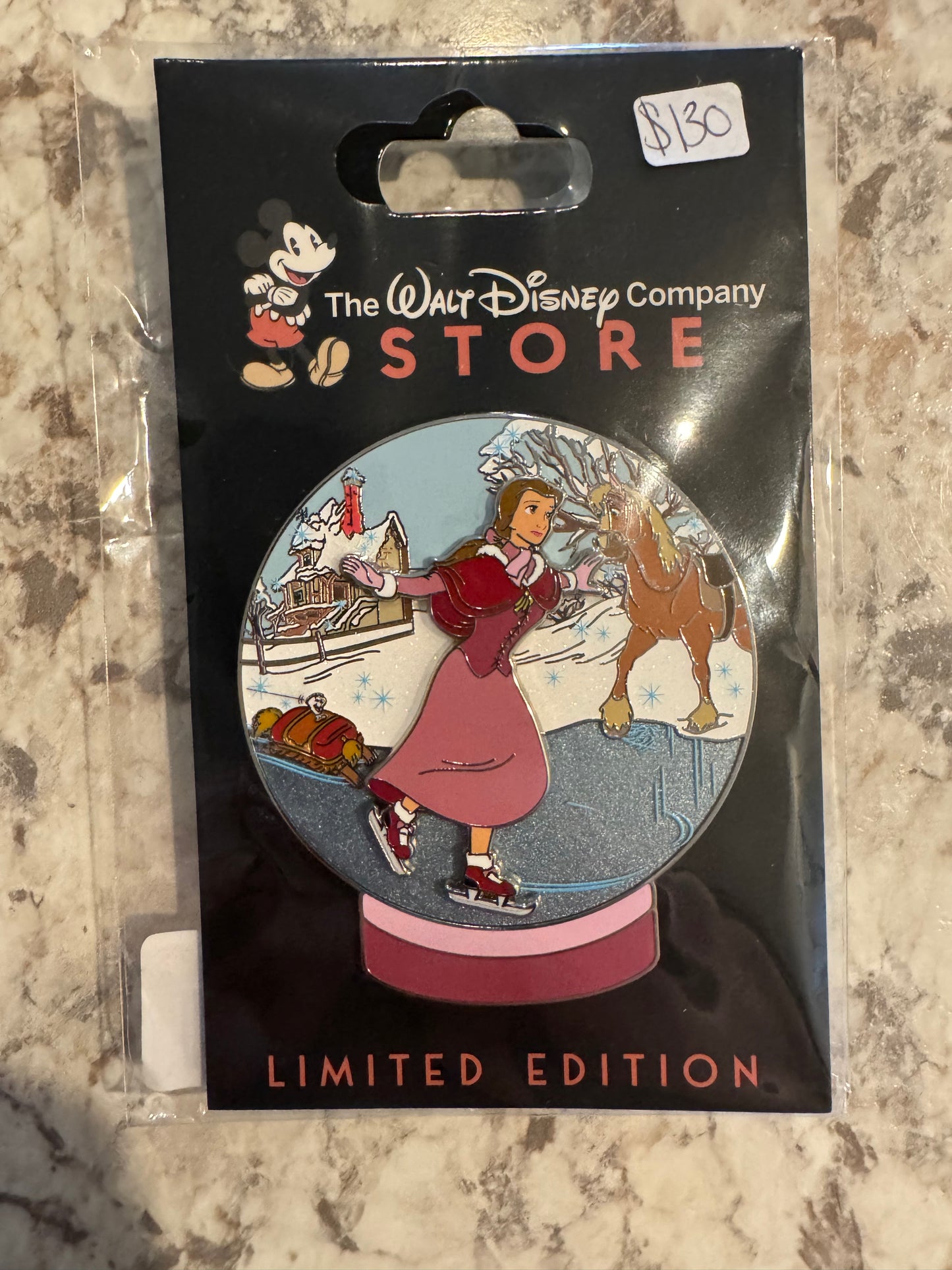 Beauty and the Beast Belle Ice Skating Winter Memories LE 400 Disney Pin
