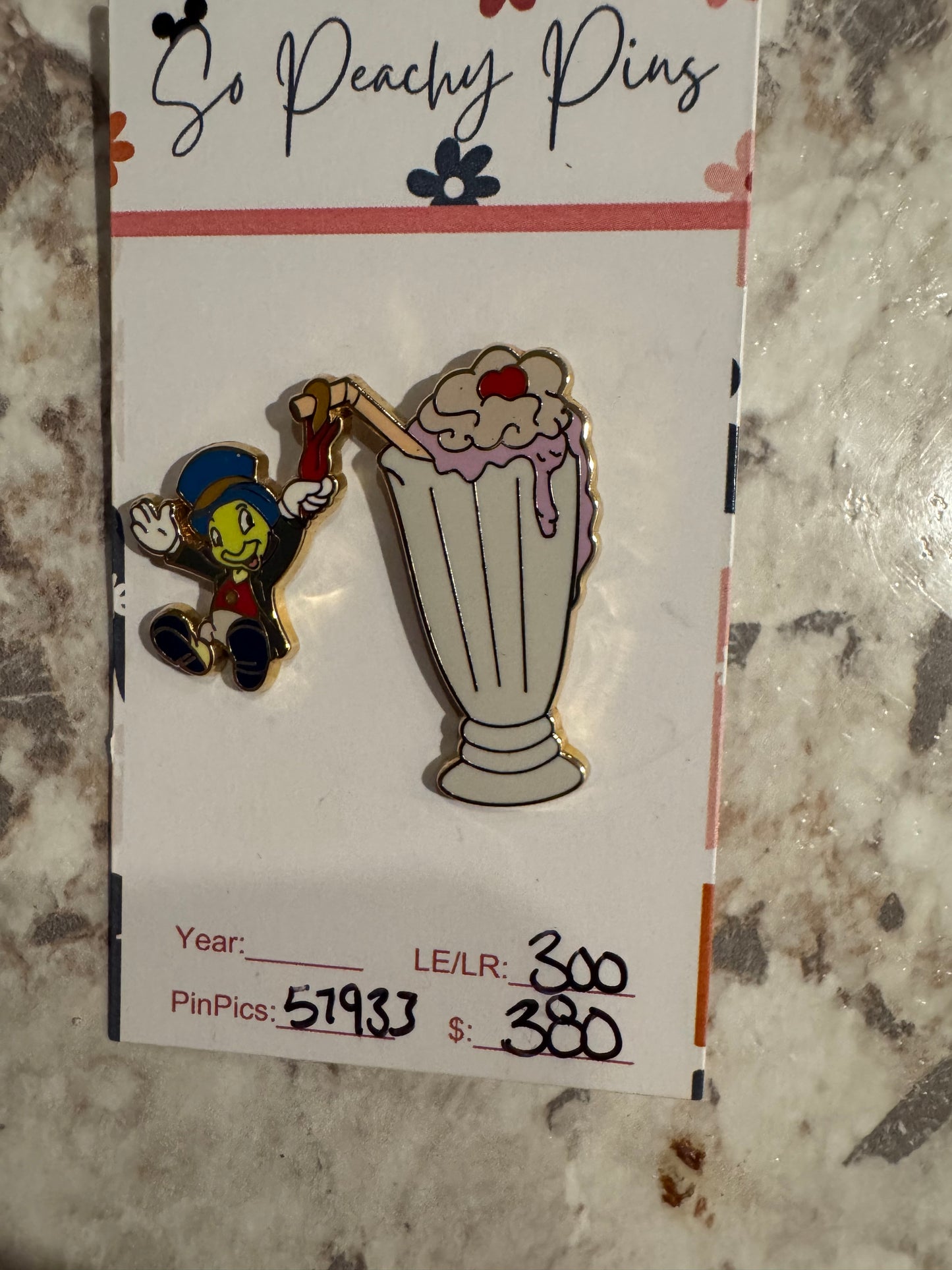 Disney DSF Pinocchio's Jiminy Cricket Pin Traders Delight LE 300 GWP PTD HTF!