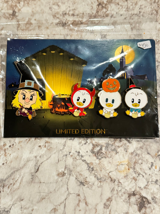 WDI MOG Trick Or Treat aDorbs! Huey Dewey Louie Witch 4 Pin Set