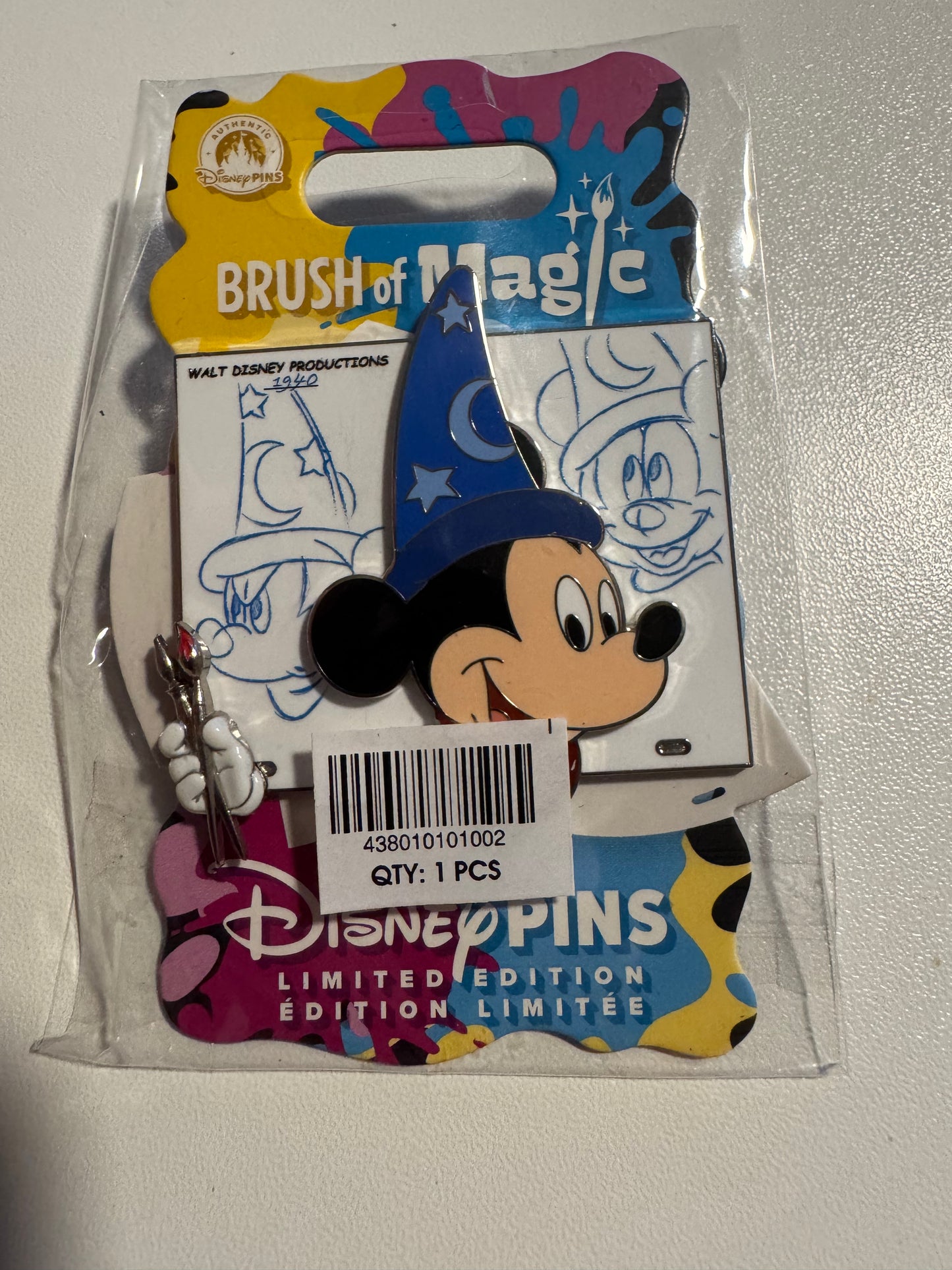 Brush of Magic Sorcerer Mickey Disney Pin