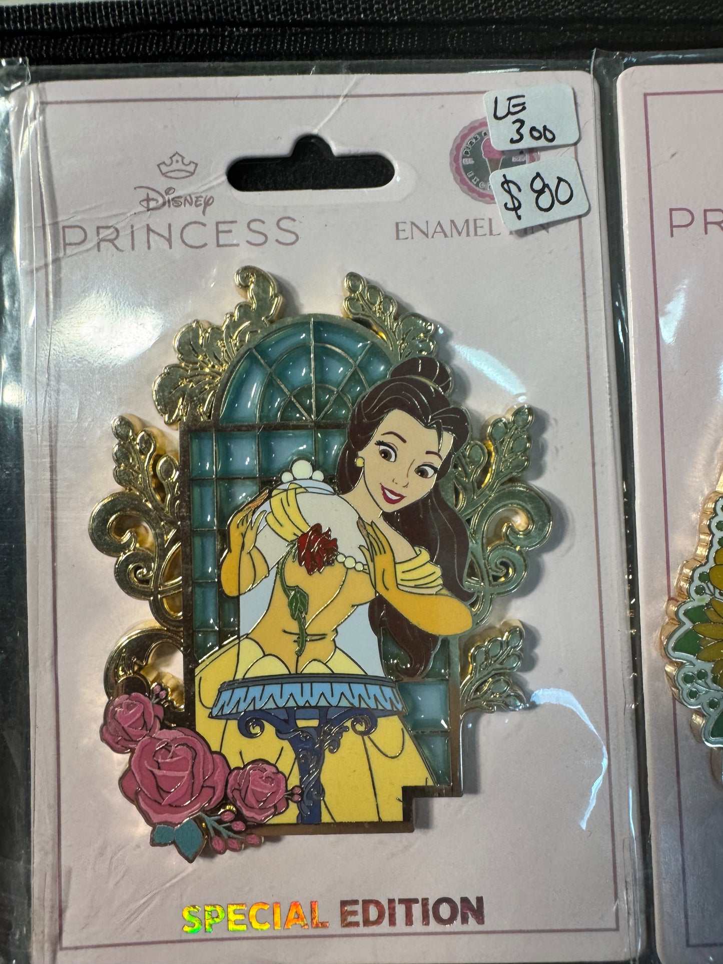 Disney PALM LE 300 Belle in ball gown Beauty and the Beast Floral Disney Pin