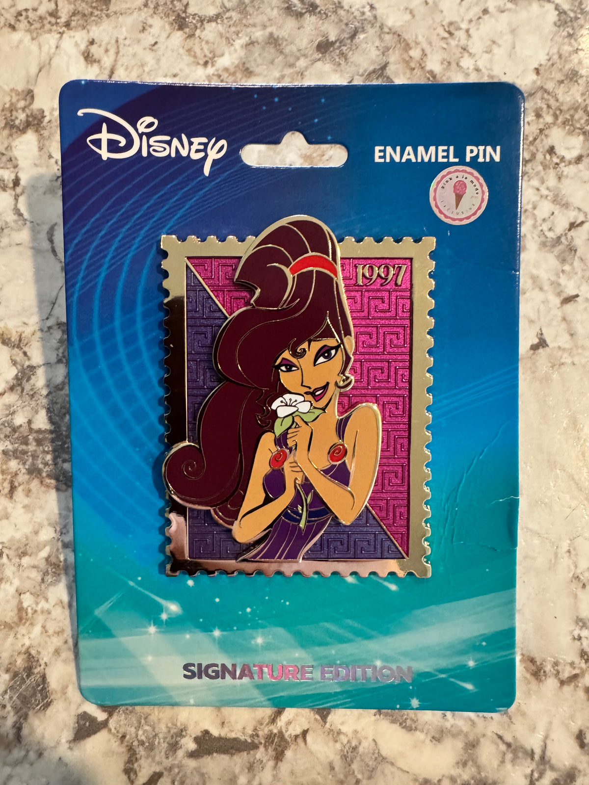 PALM Pink A La Mode Disney Royal Stamp Wave 2 Pin Megara LE 400